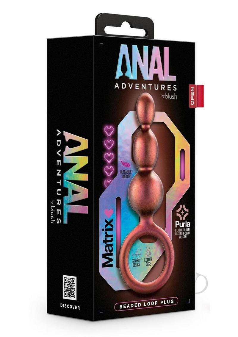 Anal Adventures Matrix Beaded Loop Silicone Plug - Copper