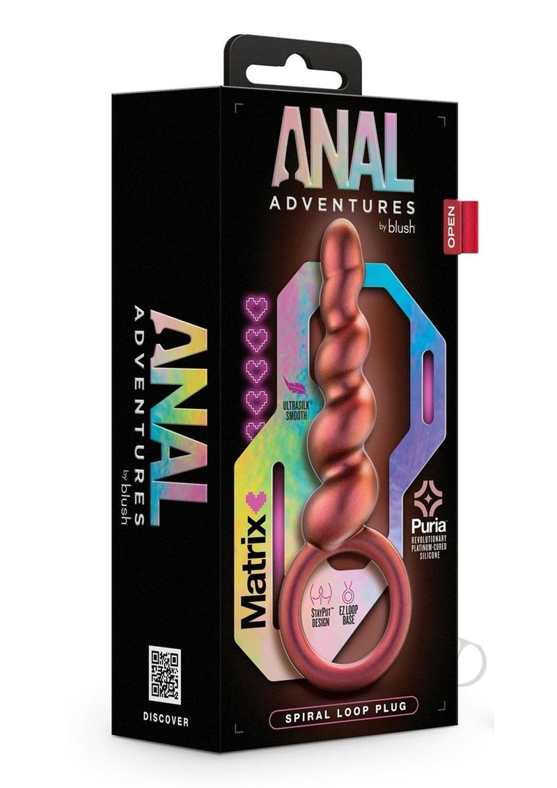 Anal Adventures Matrix Spiral Loop Silicone Plug - Copper