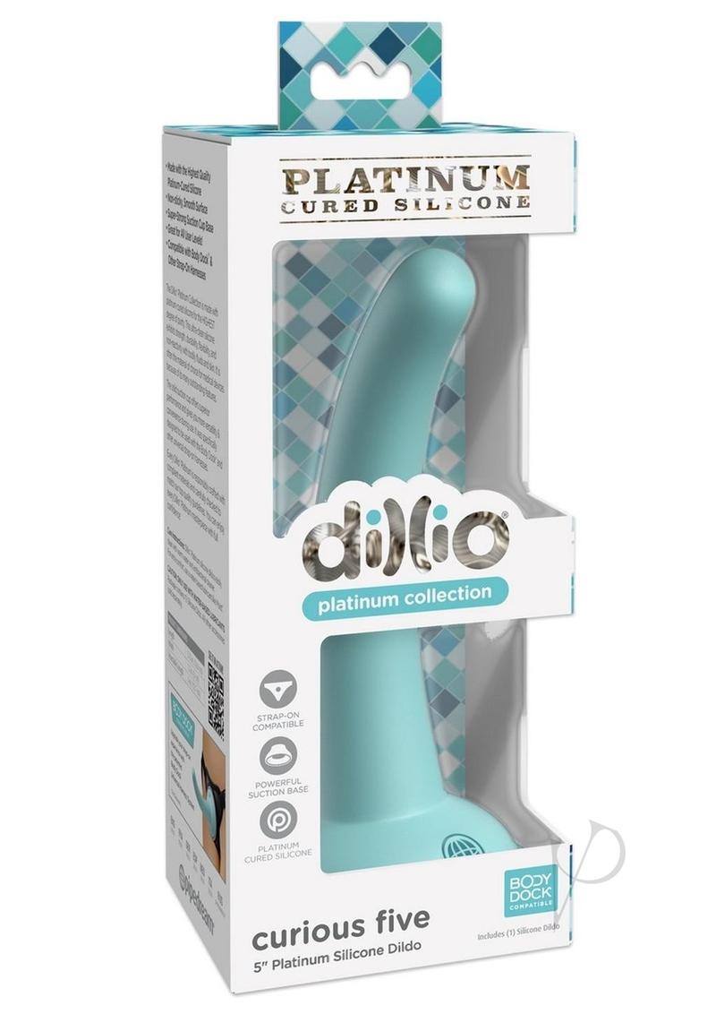 Dillio Platinum Curious Five Silicone Dildo 5in - Teal