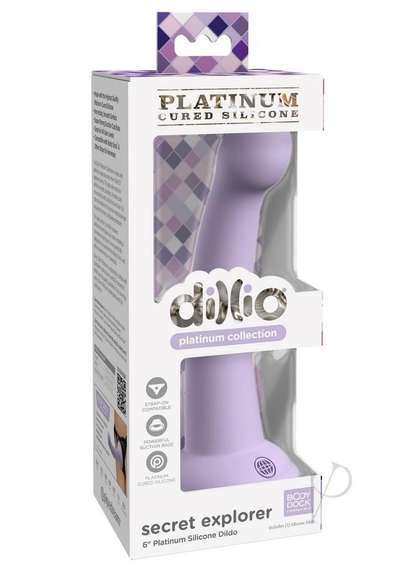 Dillio Platinum Secret Explorer Silicone Dildo 6in - Lavender