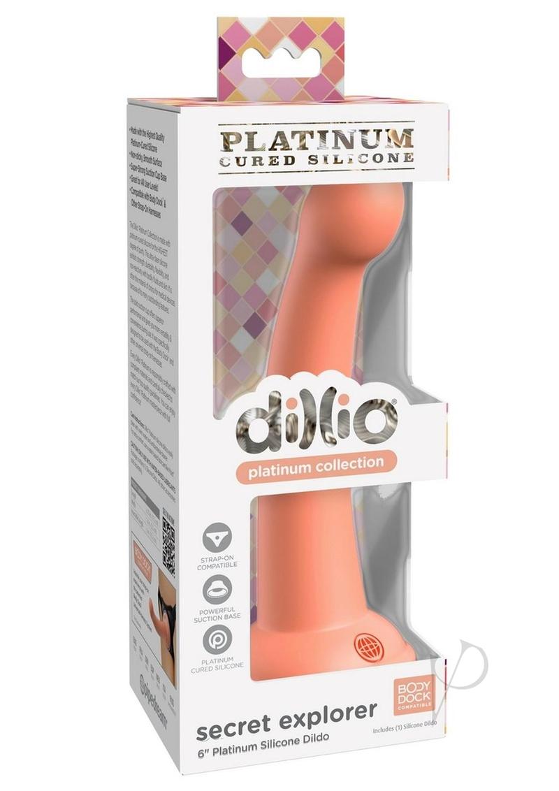 Dillio Platinum Secret Explorer Silicone Dildo 6in - Orange