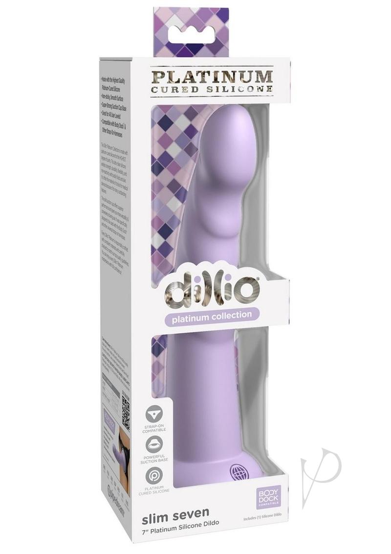 Dillio Platinum Slim Seven Silicone Dildo 7in - Lavender