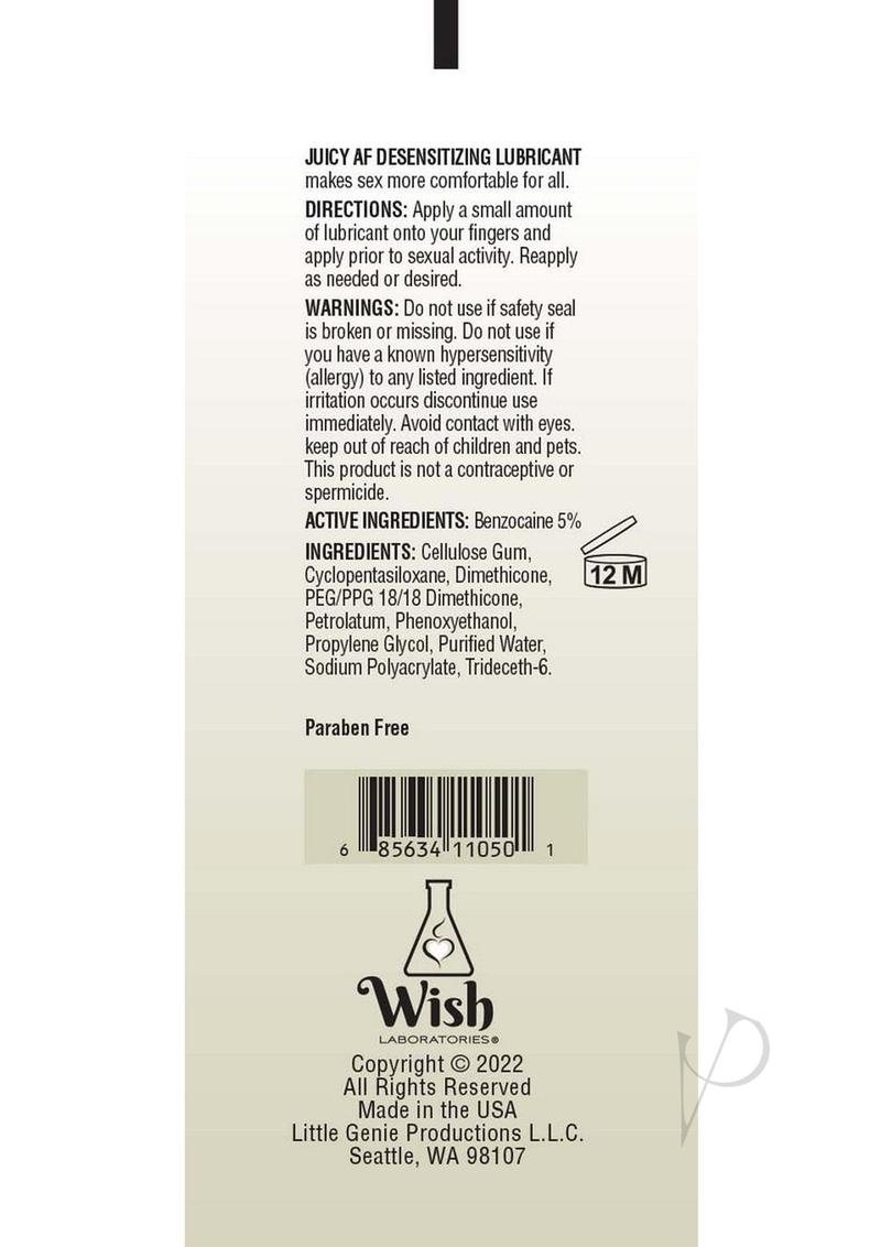 Juicy AF Desensitizing Lubricant Gel 2oz