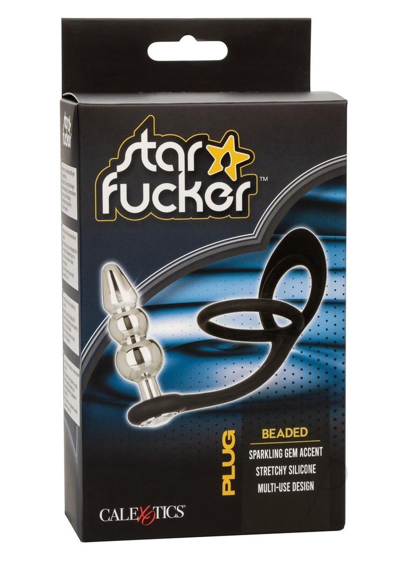Star Fucker Beaded Plug Silicone Dual Enhancer - Black