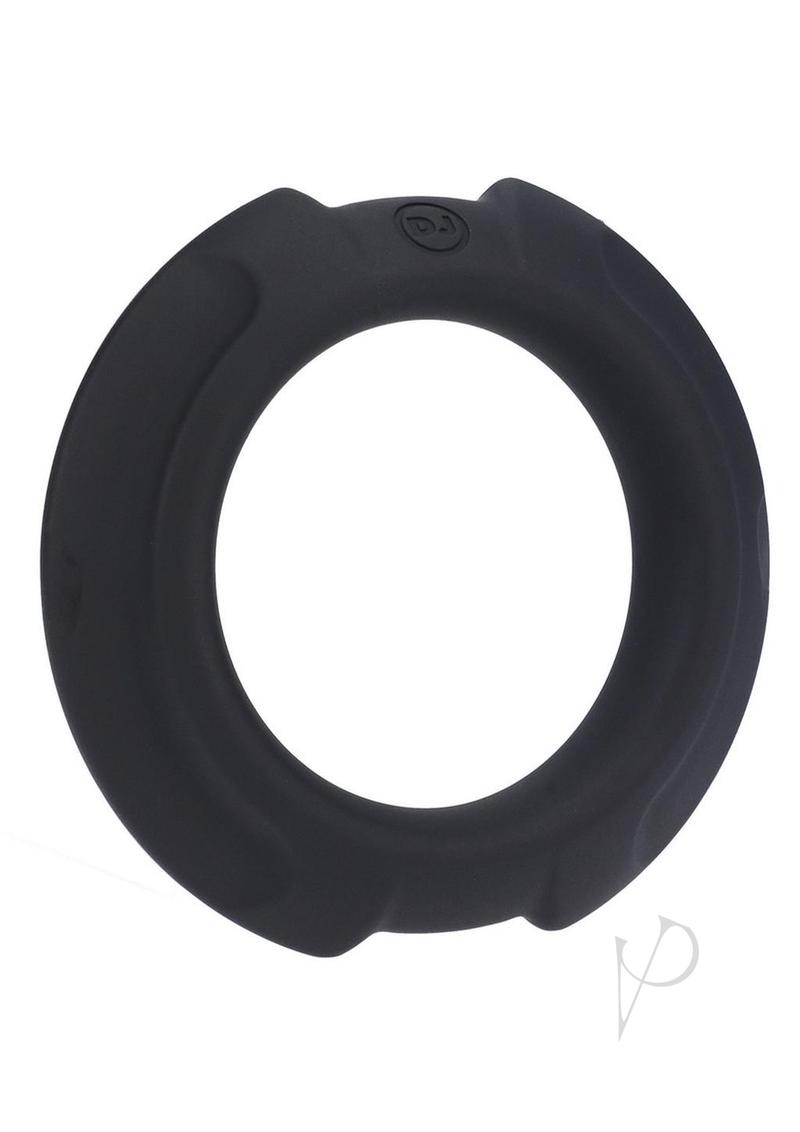 OptiMALE Flexisteel Soft Silicone With Inner Metal Core Cock Ring 43mm- Black