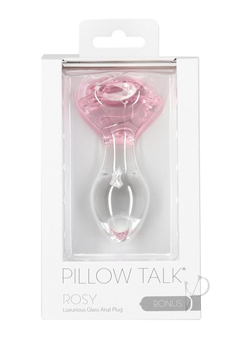 Pillow Talk Rosy Glass Anal Plug - Clear/Pink