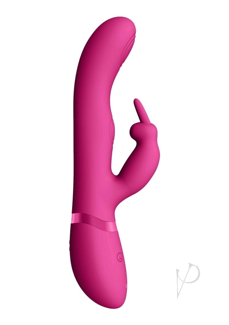 Vive May Dual Pulse-Wave and Vibrating C-Spot and G-Spot Rechargeable Silicone Rabbit - Pink