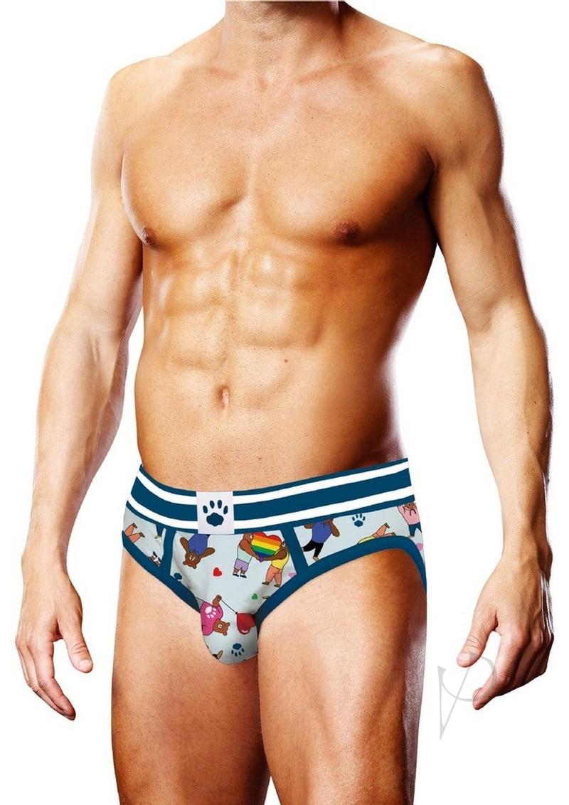 Prowler Bears with Hearts Brief - XXL - Blue