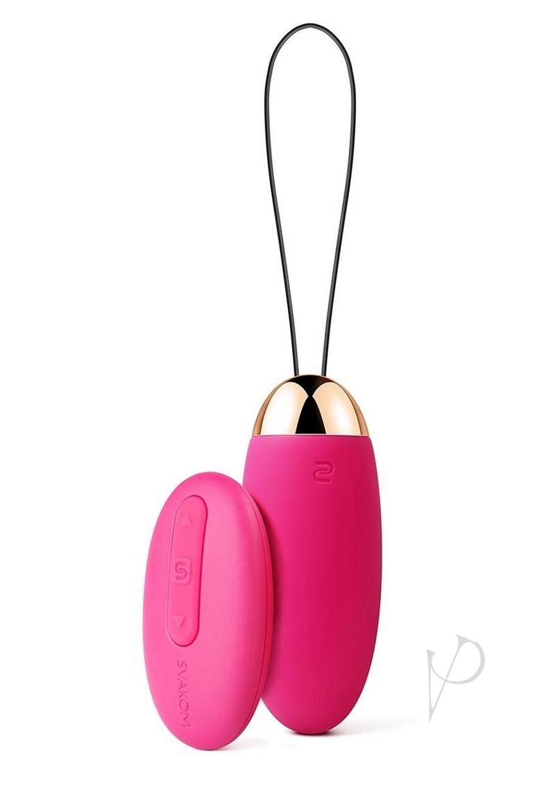 Svakom Elva Bullet Vibrator with Remote Control - Plum Red/Gold