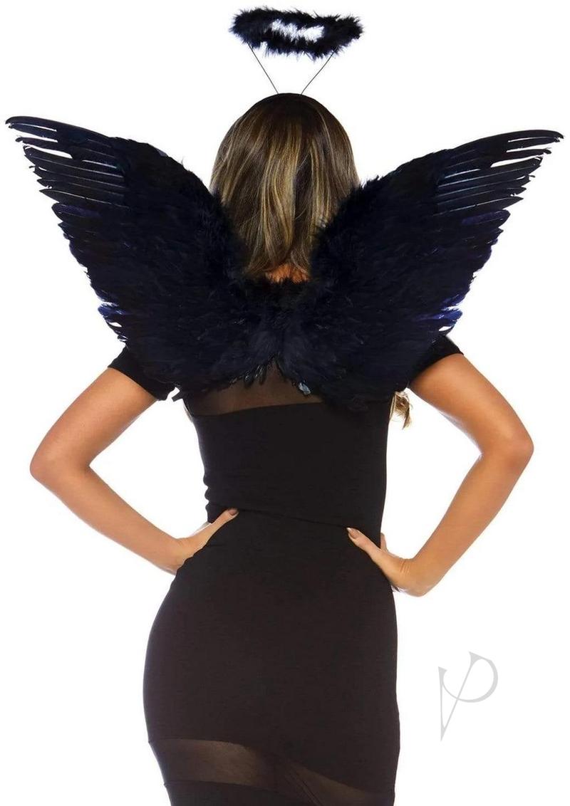 Leg Avenue Angel Wings Kit - OS - Black