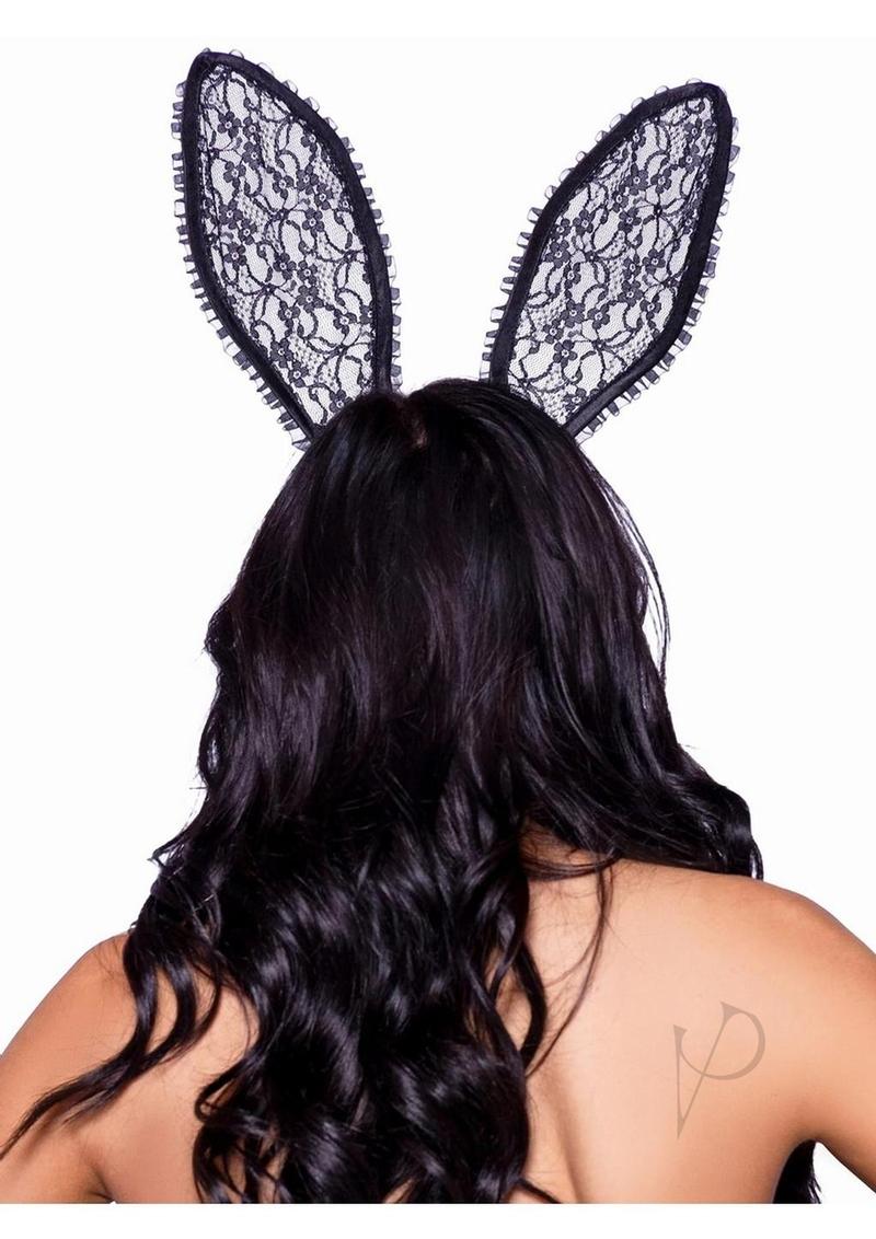 Leg Avenue Ruffle Bunny Ears - OS - Black