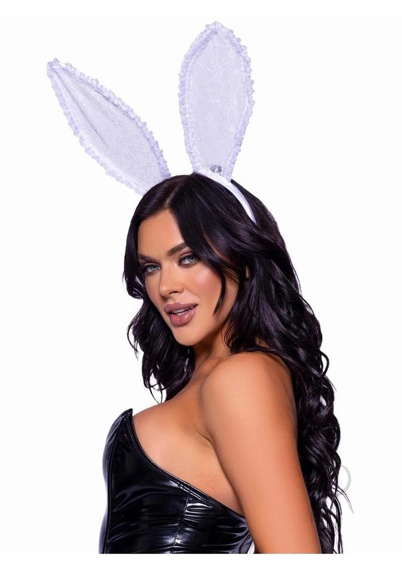 Leg Avenue Ruffle Bunny Ears - OS - White