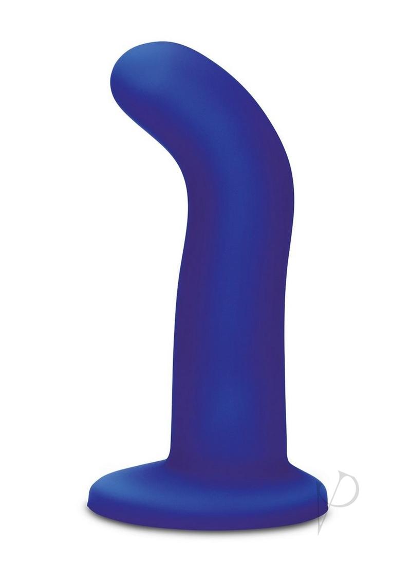 WhipSmart Rechargeable Silicone G-Spot/P-Spot Dildo with Remote Control 5.5in - Navy Blue