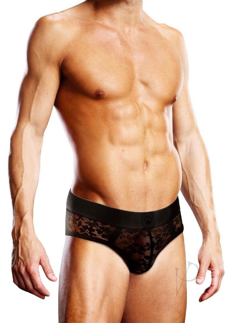 Prowler Lace Brief - XL - Black