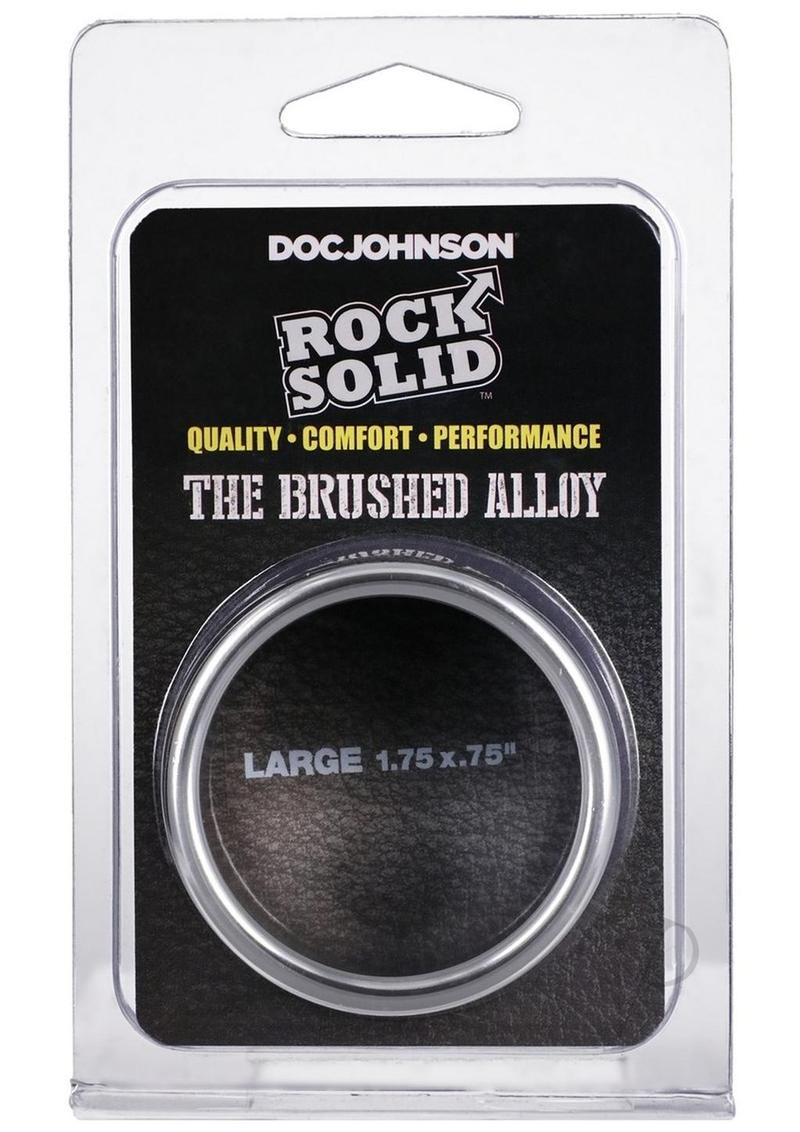 Rock Solid Brushed Alloy Aluminum Cock Ring - Large - Silver