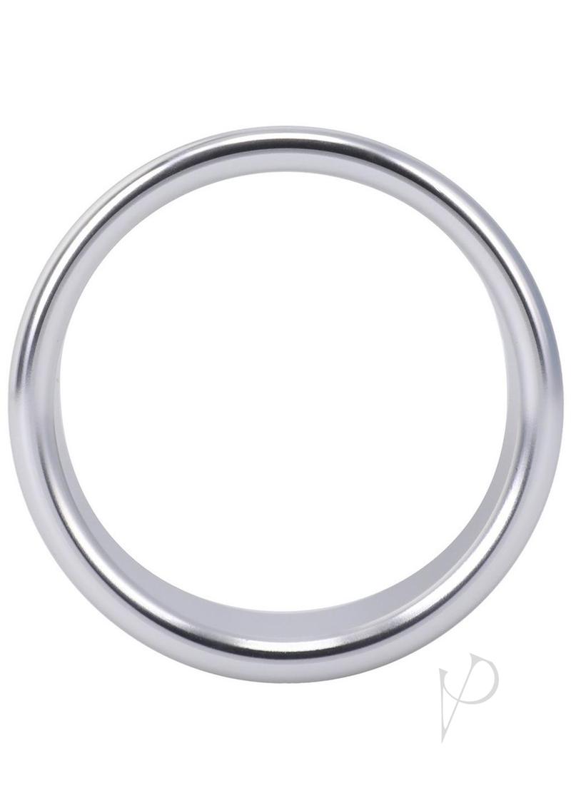 Rock Solid Brushed Alloy Aluminum Cock Ring - Large - Silver