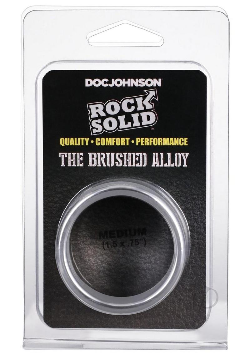 Rock Solid Brushed Alloy Aluminum Cock Ring - Medium - Silver