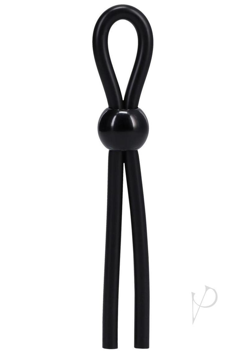 Rock Solid The Lasso Single Lock Adjustable Silicone Cock Tie - Black