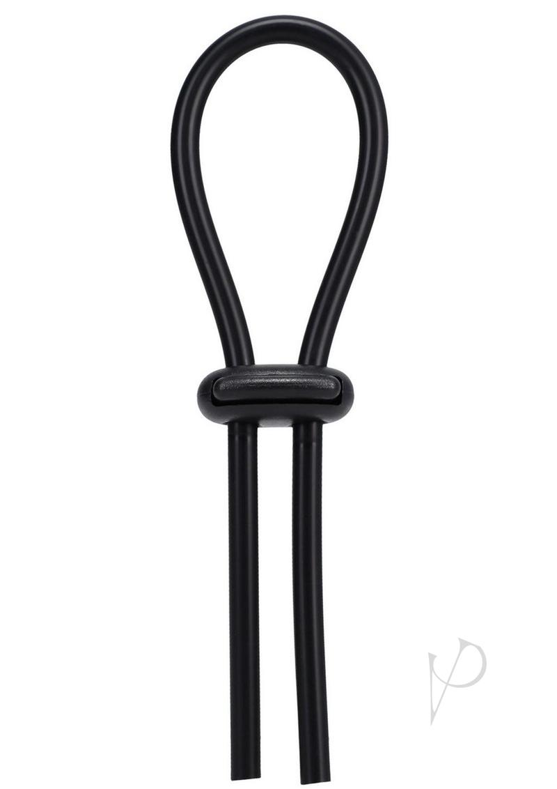Rock Solid The Lasso Double Lock Adjustable Silicone Cock Tie - Black