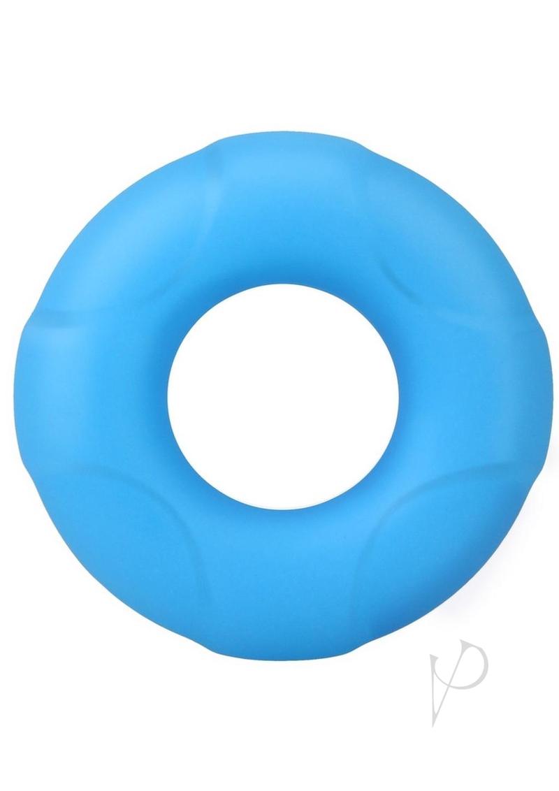 Rock Solid Lifesaver Glow in the Dark Silicone Cock Ring - Blue
