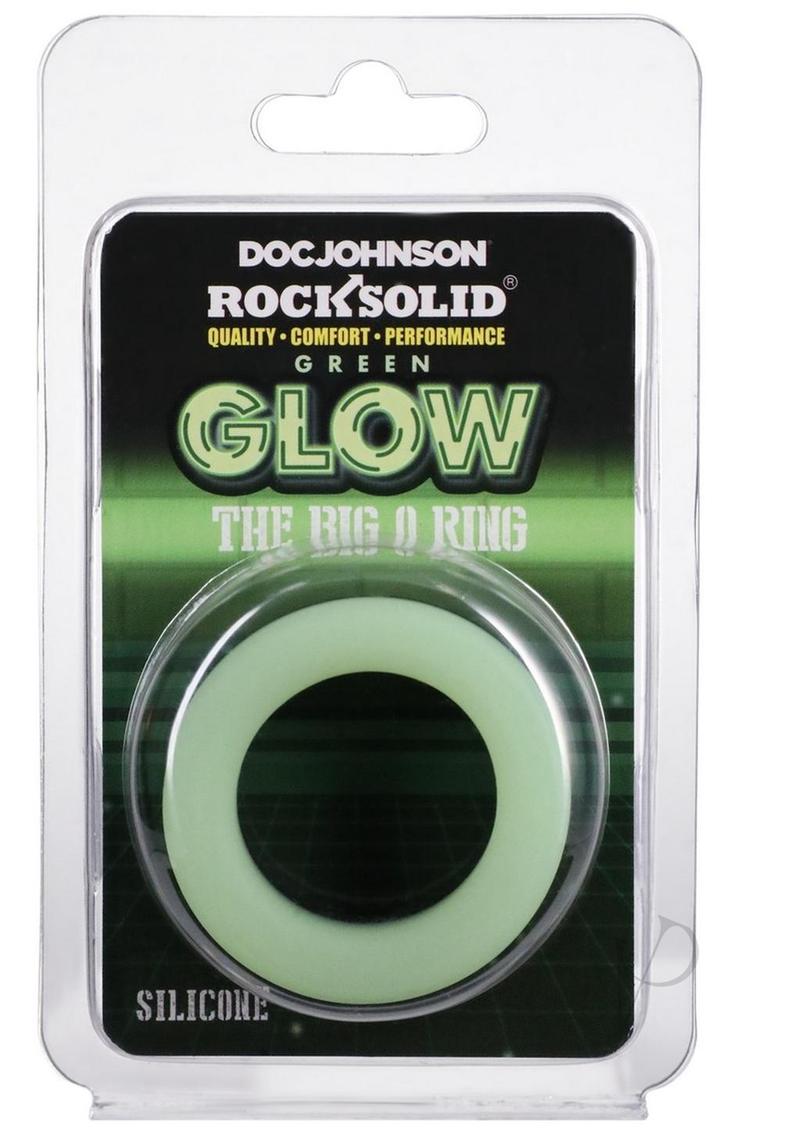 Rock Solid The Big O Glow in the Dark Silicone Cock Ring - Green/Black