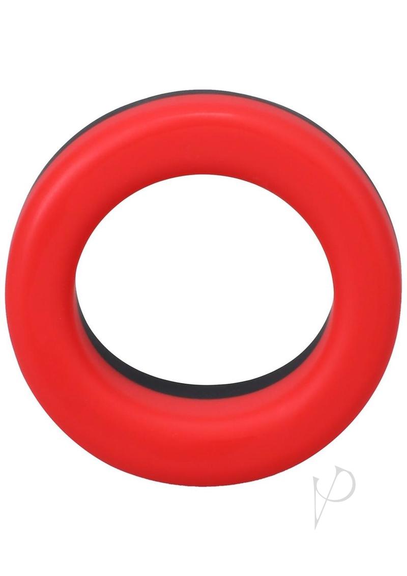 Rock Solid The Big O Silicone Cock Ring - Red/Black