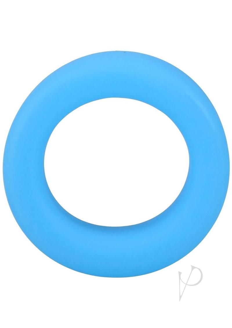 Rock Solid The Big O Glow in the Dark Silicone Cock Ring - Blue