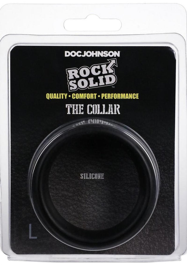 Rock Solid The Silicone Collar Cock Ring - Large - Black