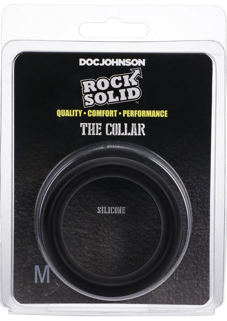 Rock Solid The Silicone Collar Cock Ring - Medium - Black