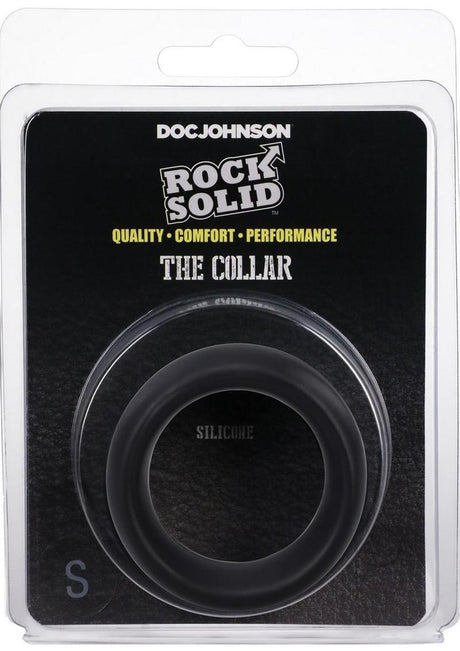 Rock Solid The Silicone Collar Cock Ring - Small - Black