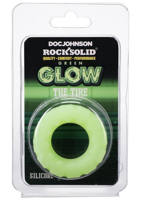 Rock Solid The Tire Silicone Glow in the Dark Cock Ring - Green