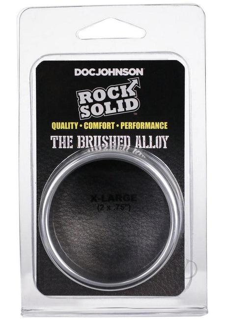 Rock Solid Brushed Alloy Aluminum Cock Ring - XLarge - Silver