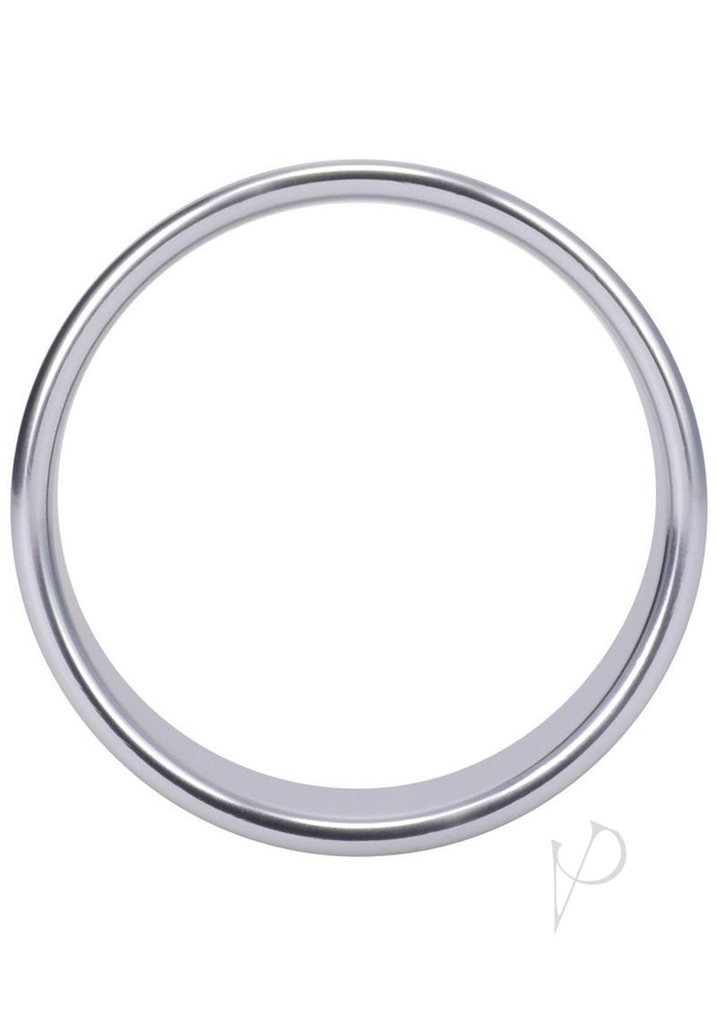 Rock Solid Brushed Alloy Aluminum Cock Ring - XLarge - Silver