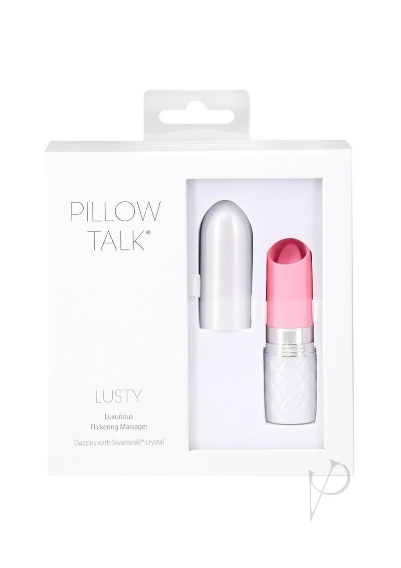 Pillow Talk Lusty Luxurious Rechargeable Silicone Flickering Massager - Pink/White
