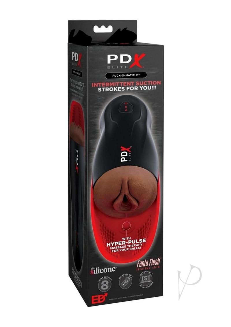 PDX Elite Fuck-O-Matic 2 Stroker Rechargeable Masturbator - Black/Chocolate