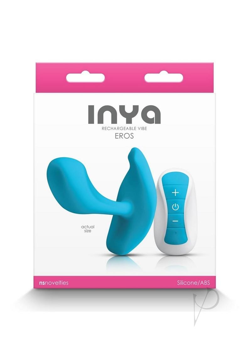 Inya Eros Rechargeable Silicone Vibrating Stimulator with Remote Control - Blue