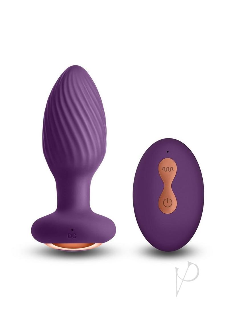 Inya Alpine Rechargeable Silicone Anal Plug with Remote Control - Purple