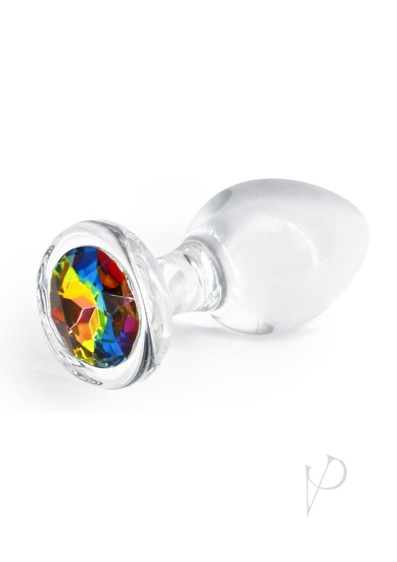 Crystal Desires Rainbow Gem Glass Anal Plugs - Medium