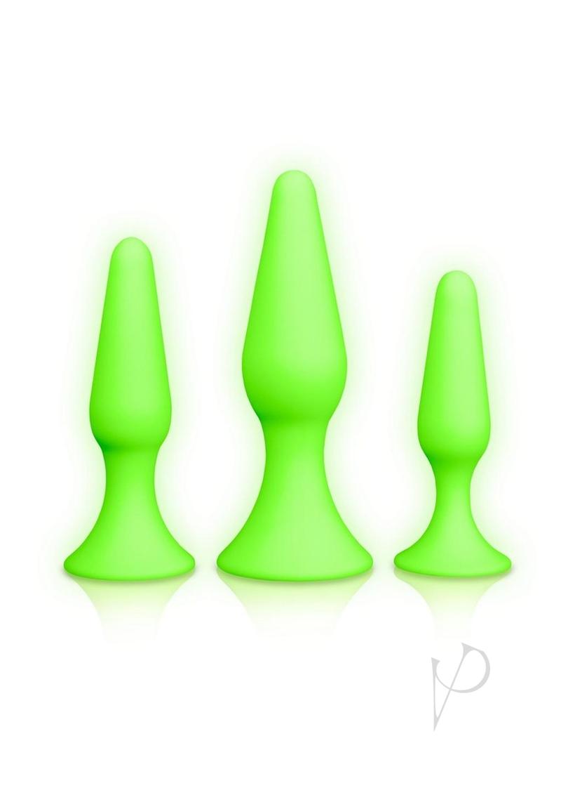 Ouch! Butt Plug Set Glow in the Dark - Green