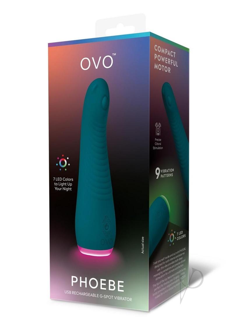 OVO Pheobe G-Spot Rechargeable Silicone Vibrator - Blue