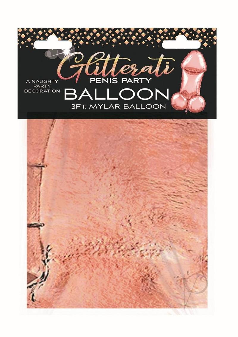 Glitterati Penis Mylar Ballon 3ft - Rose Gold