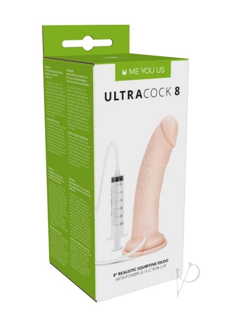ME YOU US Ultracock 8 Realistic Squirting Dildo 8in - Vanilla