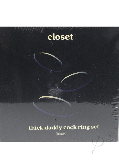 Closet Thick Daddy Cock Ring Set - Black