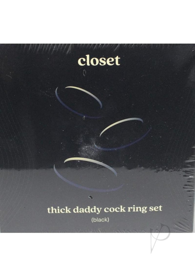 Closet Thick Daddy Cock Ring Set - Black