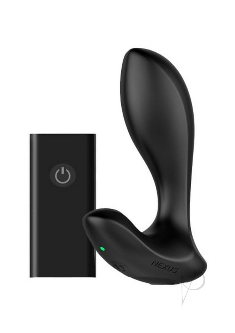 Nexus Duo Rechargeable Silicone Beginner Butt Plug with Remote Control - Small - Black