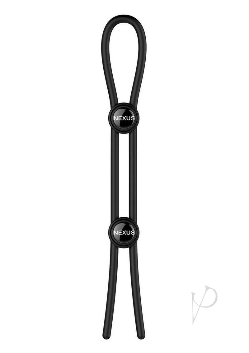 Nexus Forge Double Lasso Adjustable Cock and Ball Silicone Cock Tie - Black