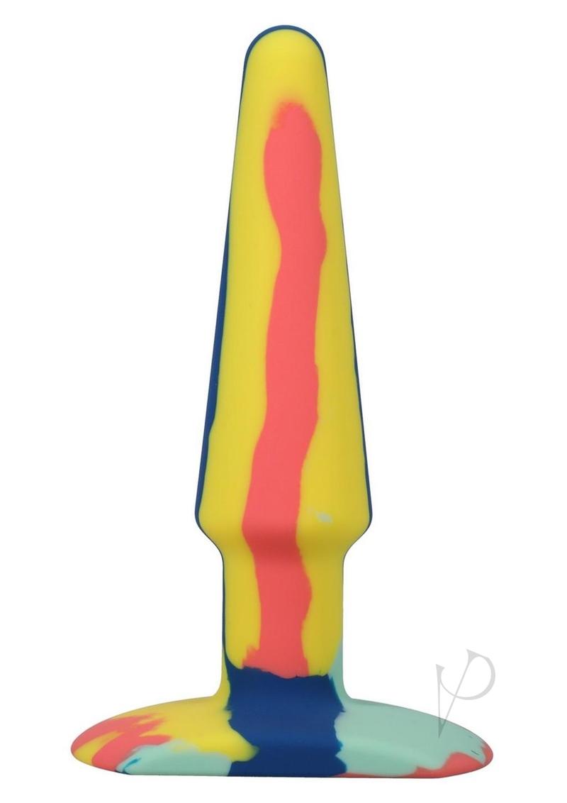 A-Play Groovy Silicone Anal Plug 5in - Orange/Teal