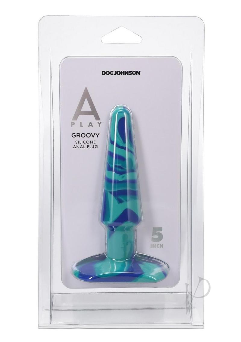 A-Play Groovy Silicone Anal Plug 5in - Blue