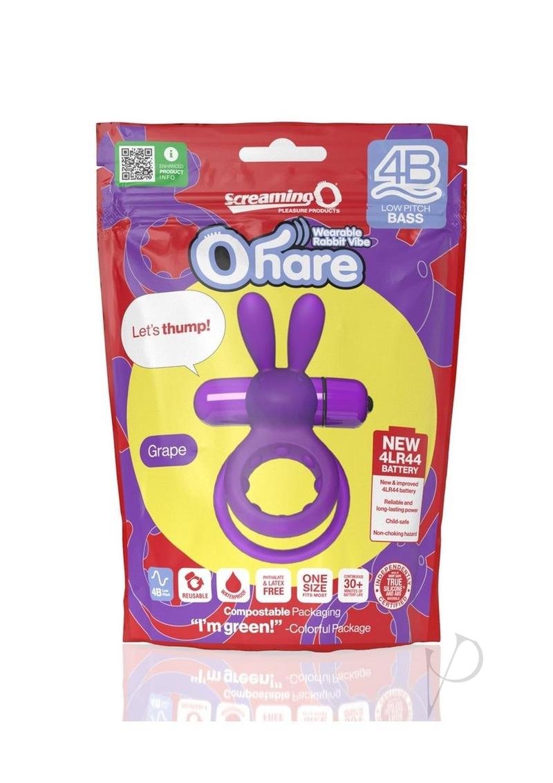 Screaming O 4B Ohare Vibrating Cock Ring - Grape