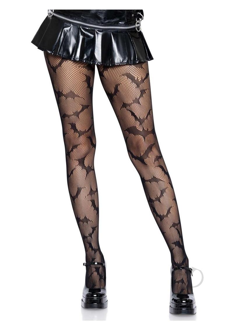 Leg Avenue Bat Net Tights - OS - Black